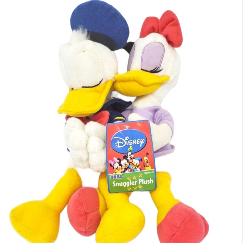Rare Vintage Disney X SEGA Daisy & Donald Duck Snuggler Plush - Nostalgic